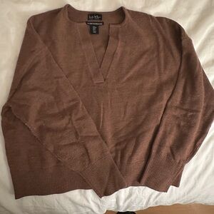 Nicole Miller merino wool Brown Sweater